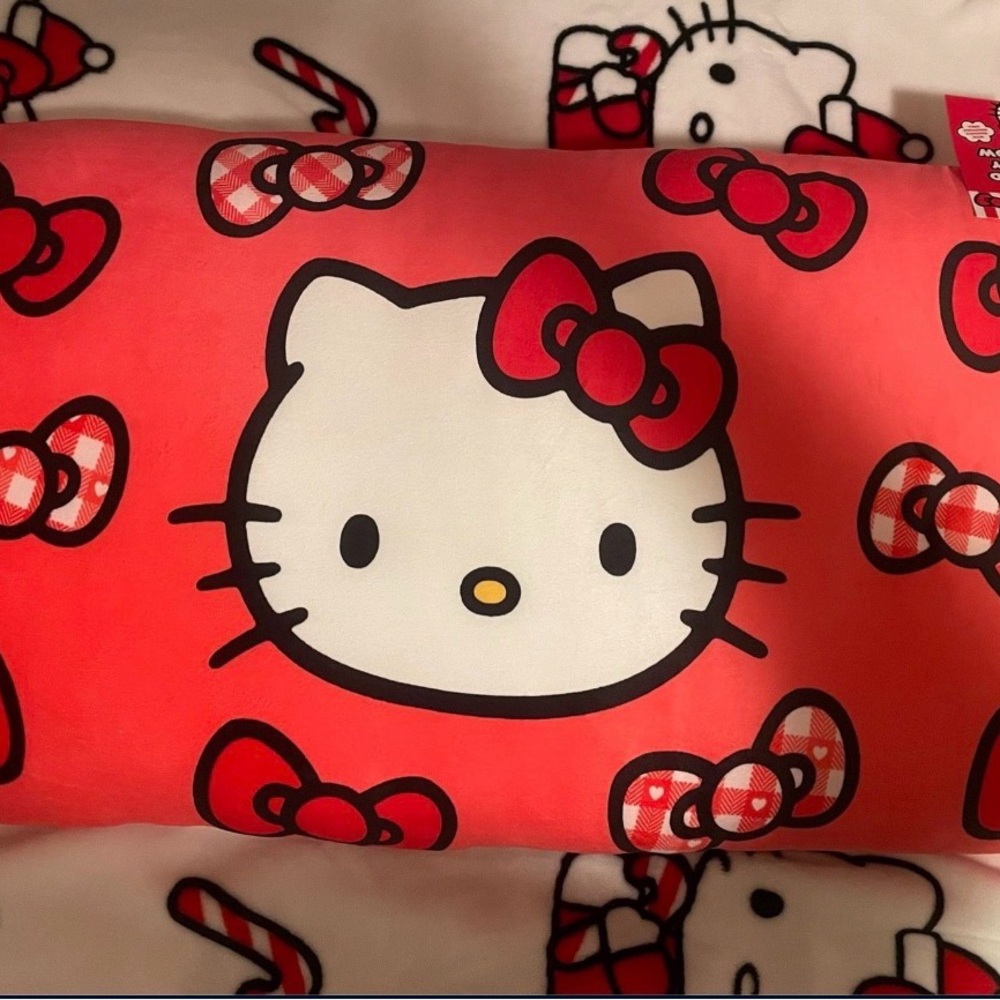 XL Sanrio Hello Kitty Pillow in Red and White.